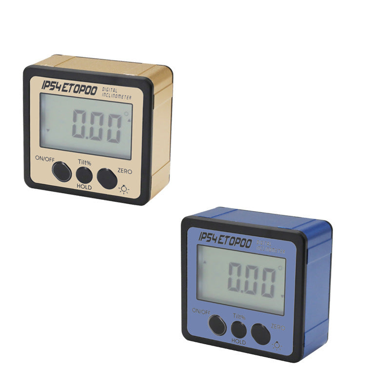 HUOTO 4 * 90 degrees, with back light, gold/blue/silver, digital display tilt box, angle meter, angle ruler