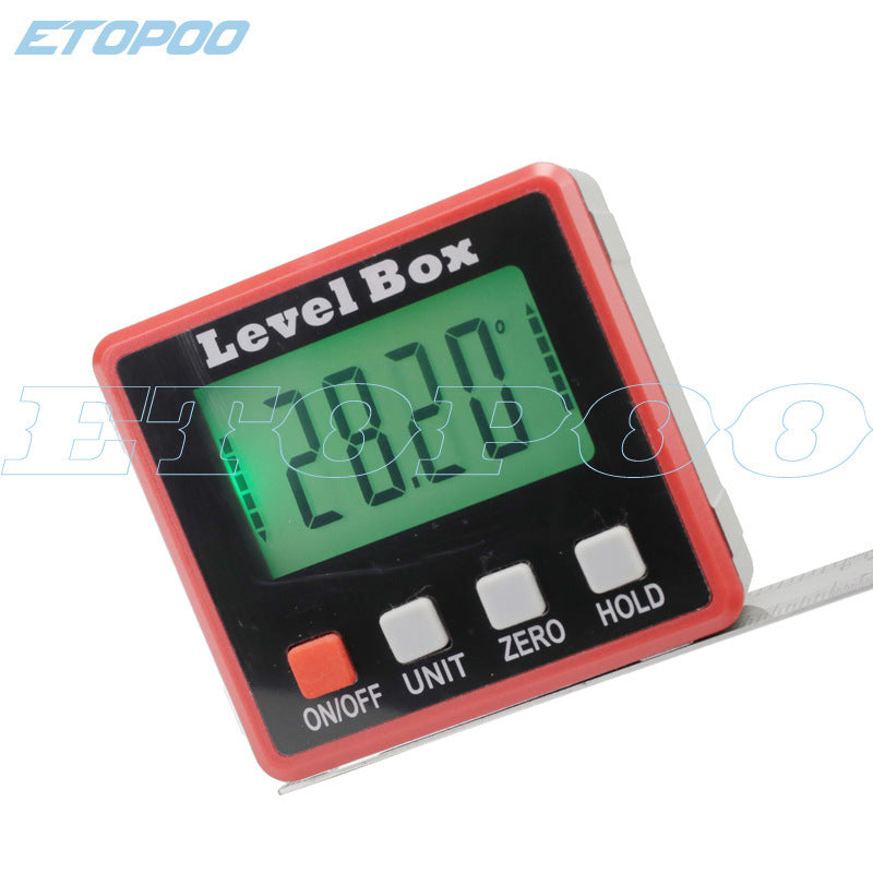 HUOTO's new strong magnetic digital display tilt box, tilt meter electronic level ruler angle ruler, measure tilt angle