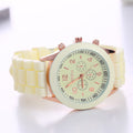 Aliexpress geneva silicone watch fashionable beautiful colorful jelly student sports women's sports watch cross-border