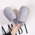 New japanese-style winter warm fuzzy cotton slippers - unisex couple's indoor home slippers, warm closed-toe silent slippers