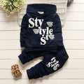 spring/autumn new boys' clothing, toddler letter print long sleeve hooded set - direct from manufacturer, dropshipping available