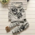 spring/autumn new boys' clothing, toddler letter print long sleeve hooded set - direct from manufacturer, dropshipping available