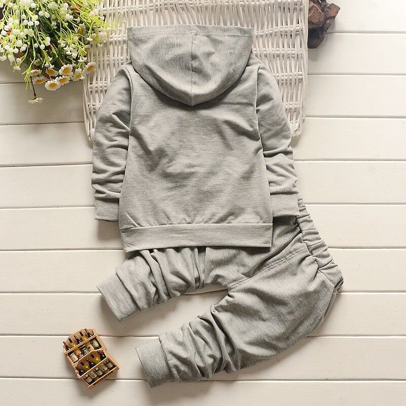 spring/autumn new boys' clothing, toddler letter print long sleeve hooded set - direct from manufacturer, dropshipping available
