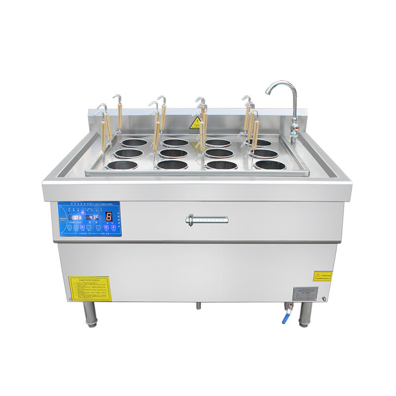 Commercial intelligent electromagnetic powder ironing stove 12-hole noodle cooking stove Timed electromagnetic noodle cooking Malatang, catering and snack equipment