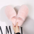 New japanese-style winter warm fuzzy cotton slippers - unisex couple's indoor home slippers, warm closed-toe silent slippers