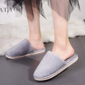 New japanese-style winter warm fuzzy cotton slippers - unisex couple's indoor home slippers, warm closed-toe silent slippers