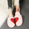 Rhinestone autumn/winter new cotton slippers women's couple heart minimalist slippers men's closed-toe warm cotton slippers - direct from manufacturer