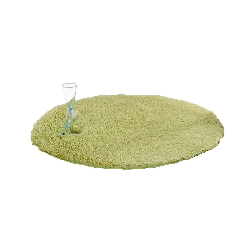 Silk wool round rug, floor mat, living room bedroom carpet, bedside mat, foot mat, computer chair pad, yoga mat