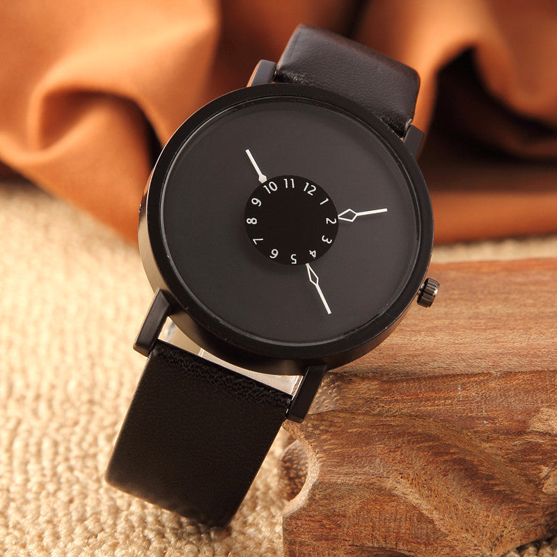 New concept of foreign trade stylish inverted pointer watch for women k-stylecasual black and white couple men watch quartz
