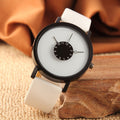 New concept of foreign trade stylish inverted pointer watch for women k-stylecasual black and white couple men watch quartz