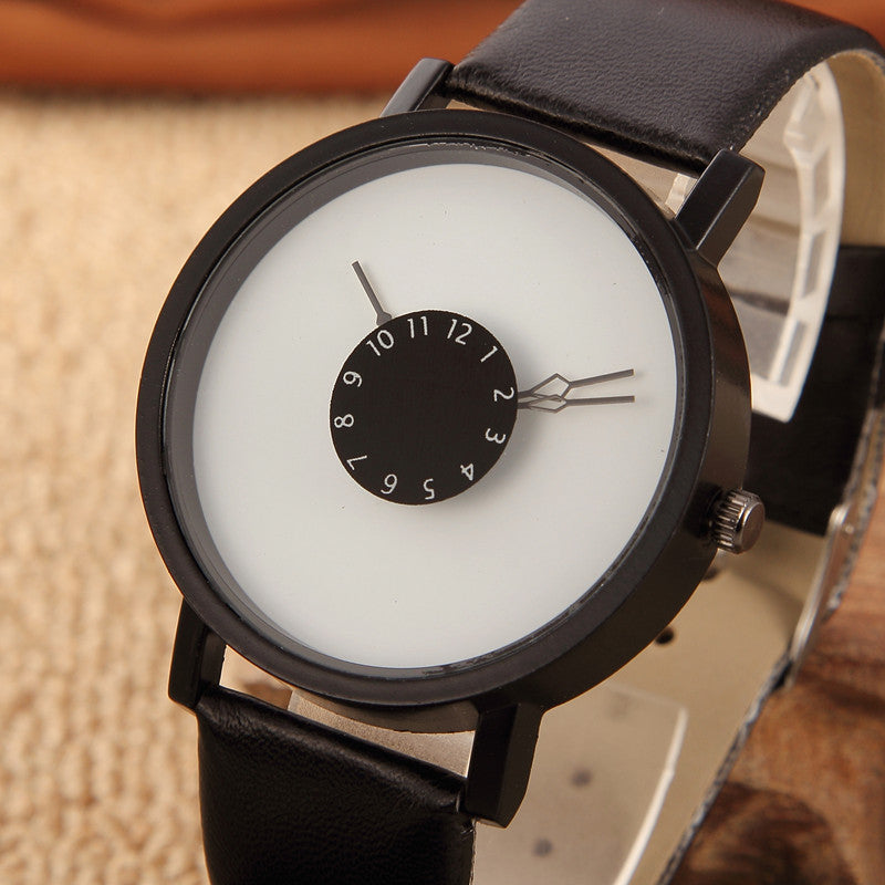 New concept of foreign trade stylish inverted pointer watch for women k-stylecasual black and white couple men watch quartz