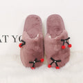 Fall and wintercasualnew arrivalcute cherry stuffed toe slippers for girls home flatsheattech toe slippers red shoes