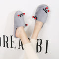 Fall and wintercasualnew arrivalcute cherry stuffed toe slippers for girls home flatsheattech toe slippers red shoes