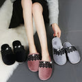 Autumn winter home baotou cotton slippers women's lace rhinestone stuffed home plus size men's parent-child indoor slippers wholesale
