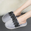 Autumn winter home baotou cotton slippers women's lace rhinestone stuffed home plus size men's parent-child indoor slippers wholesale