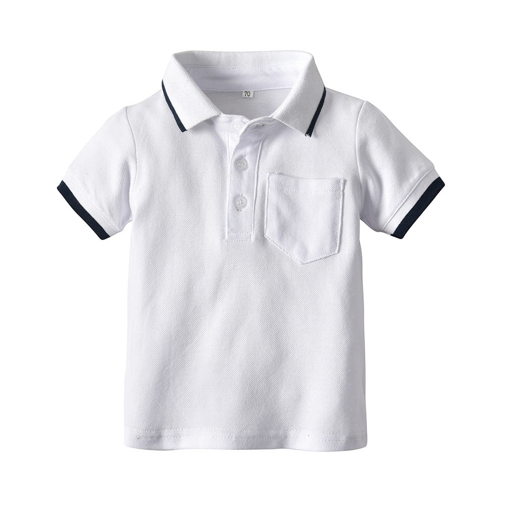 European and american style new children's summer outfit: boys' cotton polo shirt and shorts set - two-piece short sleeve set for toddlers and young children