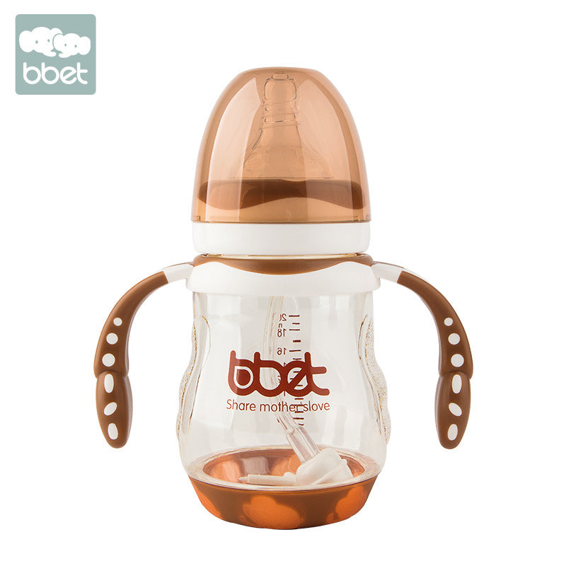 Baohui babixiang baby bottle ppsu wide diameter straw bottle temperature sensing and fall-resistant baby drinking milk bottle anti-fall