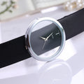 Aliexpress export casualfashionelegant transparent cut out neutral hand expression couple belt quartz watch large dial