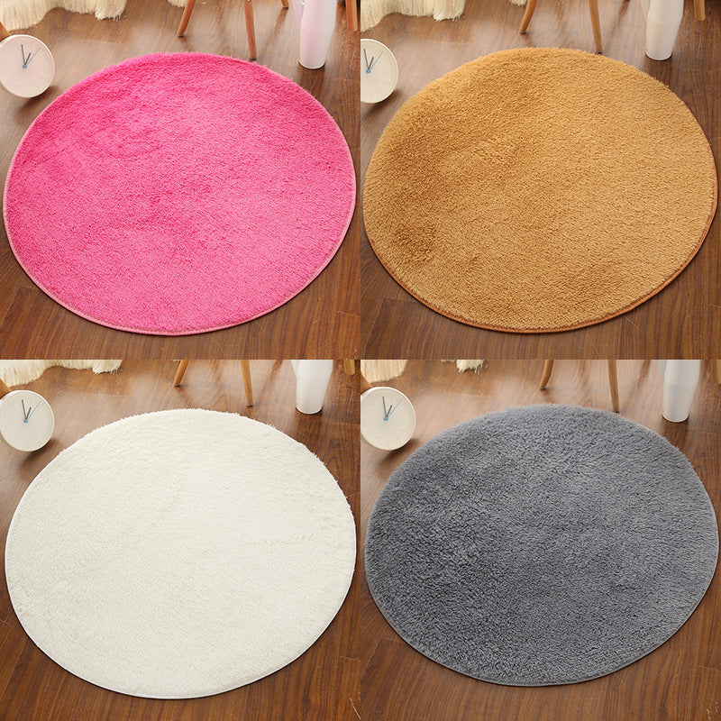Silk wool round rug, floor mat, living room bedroom carpet, bedside mat, foot mat, computer chair pad, yoga mat