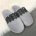 Autumn winter home baotou cotton slippers women's lace rhinestone stuffed home plus size men's parent-child indoor slippers wholesale