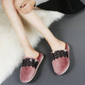Autumn winter home baotou cotton slippers women's lace rhinestone stuffed home plus size men's parent-child indoor slippers wholesale