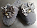 Autumn wintercouple cotton slippers women's indoor heattech toe-cap bows pearl home confinement wool slippers winter