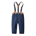 Exportfashionautumchildren's clothing blue bag butt strap pants kids outwear trendy baby suit dress