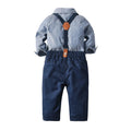 Exportfashionautumchildren's clothing blue bag butt strap pants kids outwear trendy baby suit dress