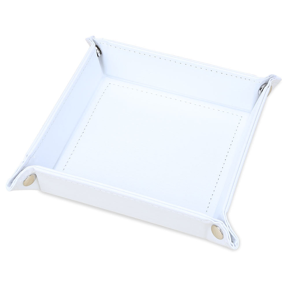 Solid color leather storage tray, desktop small change tray, office desktop finishing box, household daily PU storage box wholesale