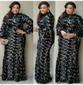 hot-selling tassel fringe sequin high-neck long-sleeve mini dress with a fishtail maxi skirt