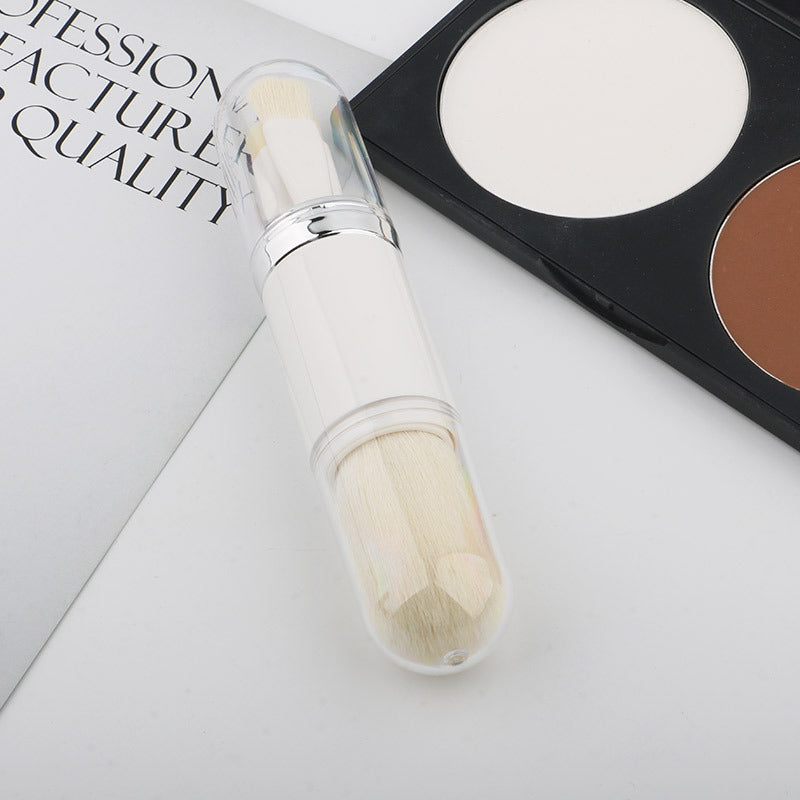 Portable 4-in-1 retractable brush eyeshadow brush makeup master transparent single loose powder brush multifunctional makeup brush