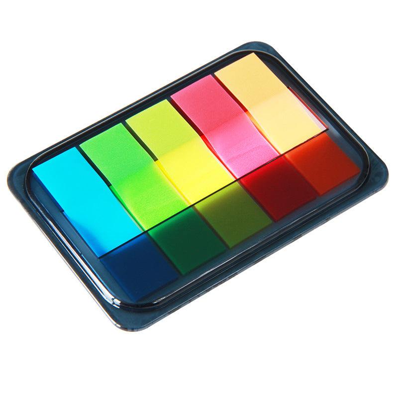 Deli Stationery 9060 Fluorescent Film Indication Label Extraction Box Student Bookmark Classification Stickers Post-it Note Index Stickers