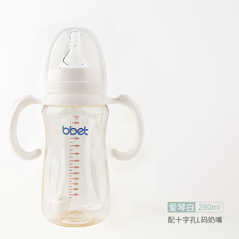 Babycare authentic ppsu baby bottle - drop-resistant, with handles, straw, wide neck, newborn & infant bottle, big kid supplies