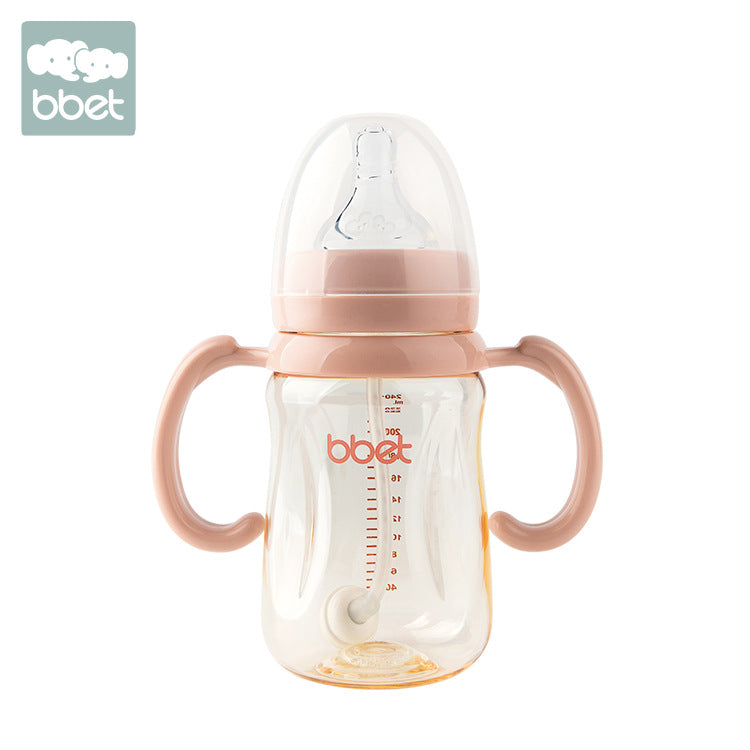 Babycare authentic ppsu baby bottle - drop-resistant, with handles, straw, wide neck, newborn & infant bottle, big kid supplies