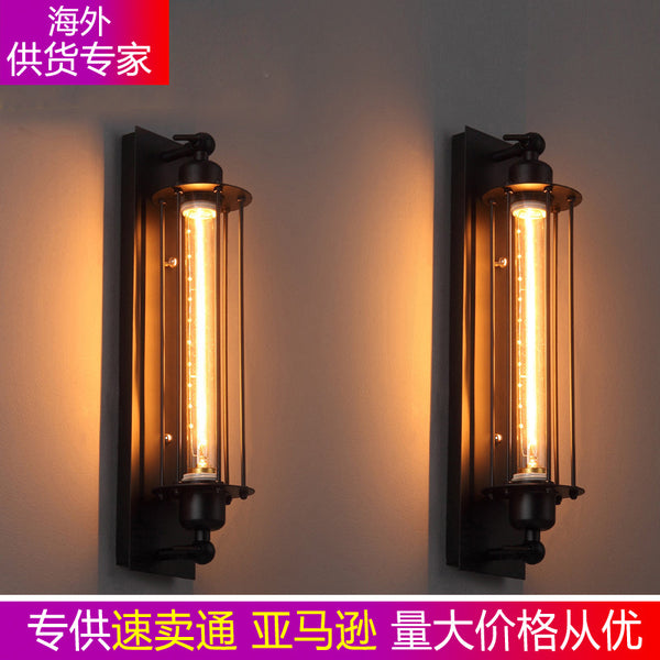 Retro industrial wind wall lamp American bar wall lamp Heavy metal wrought iron wall lamp Creative personalized lamp