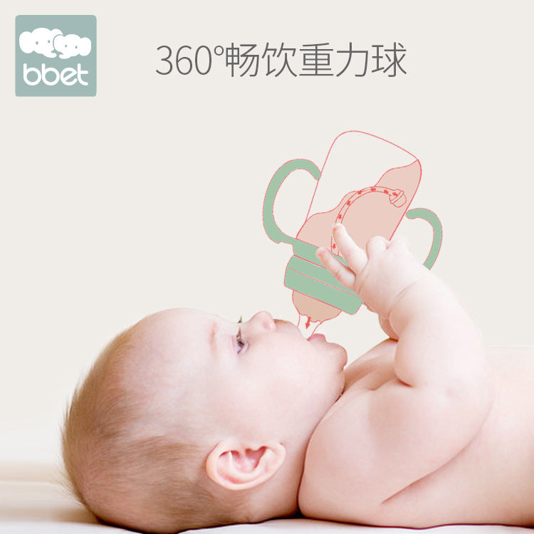 Babycare authentic ppsu baby bottle - drop-resistant, with handles, straw, wide neck, newborn & infant bottle, big kid supplies