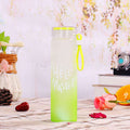 Custom frosted glass tumbler - gradient rainbow, portable water bottle, travel mug, gift cup with custom logo printing