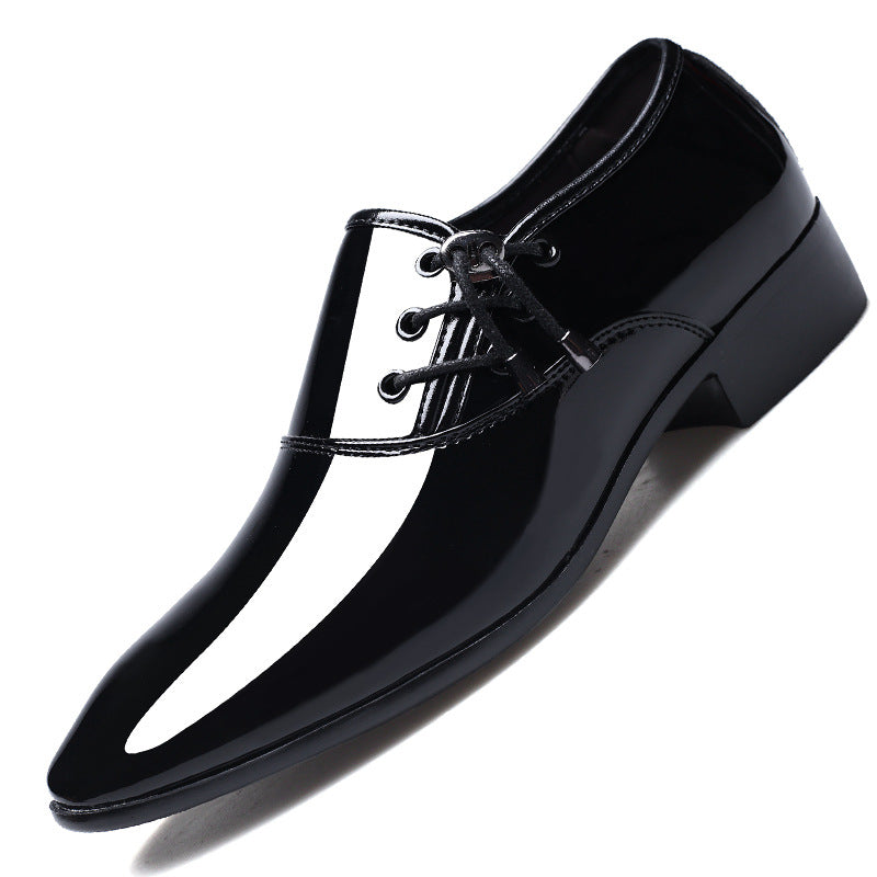 New pointed-toe leather dress shoes for men - business formal, glossy casual shoes, plus sizes available, wedding shoes, dropshipping available