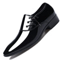 New pointed-toe leather dress shoes for men - business formal, glossy casual shoes, plus sizes available, wedding shoes, dropshipping available