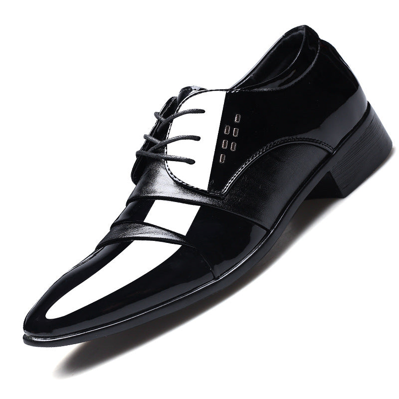 New men's leather dress shoes - korean style business formal shoes, plus size pointed toe casual shoes - dropshipping available