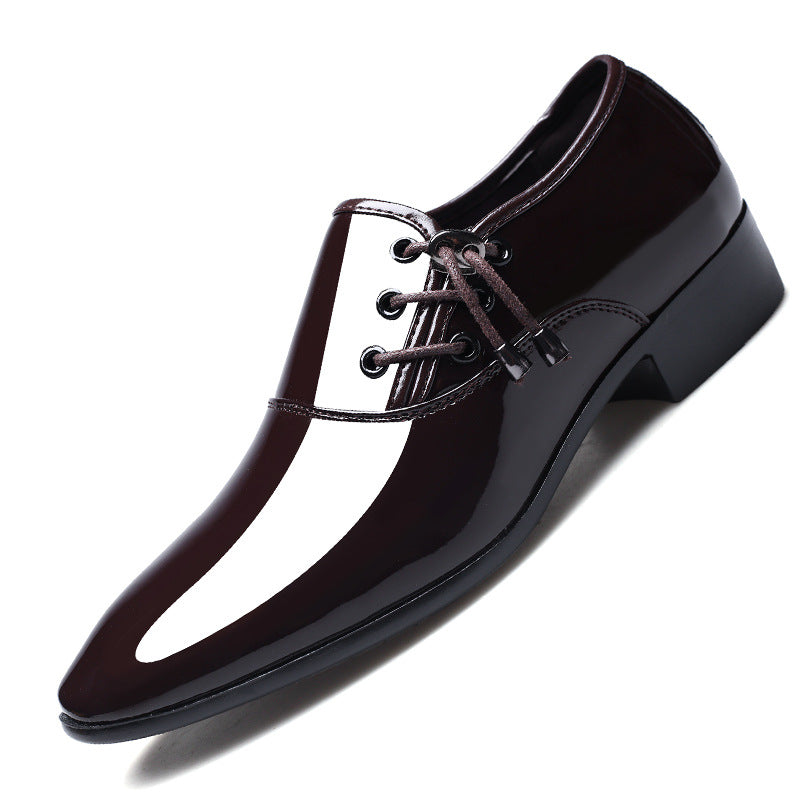New pointed-toe leather dress shoes for men - business formal, glossy casual shoes, plus sizes available, wedding shoes, dropshipping available