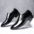 New pointed-toe leather dress shoes for men - business formal, glossy casual shoes, plus sizes available, wedding shoes, dropshipping available