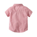 Summer korean style boys' shorts set - striped cotton short-sleeve shirt, perfect for first birthday celebrations and cross-border e-commerce