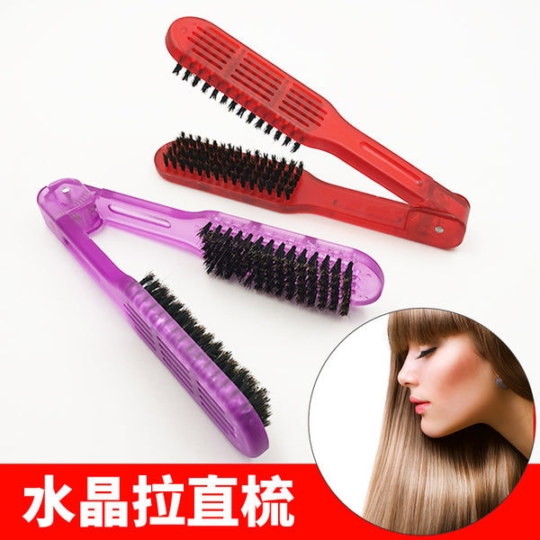 Hot Sale Splint Comb Plastic Hair Comb Anti-static Transparent V-shaped Straightening Hairpin Comb Mane Curling Hair Comb