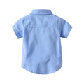 Summer new arrivals: boys' short-sleeve gentleman's outfit - perfect for first birthday celebrations, children's day performances, and kids' shirts