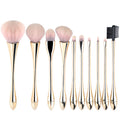 Sujilian 10-piece makeup brush set, golden small waist makeup brush, complete set of beauty tools, suitable for novices, makeup brush
