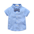 Summer new arrivals: boys' short-sleeve gentleman's outfit - perfect for first birthday celebrations, children's day performances, and kids' shirts