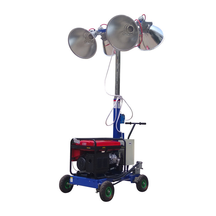 Hand-push lamp holder rotatable mobile lighting vehicle, remote control lifting engineering lighting vehicle, emergency mobile lighting vehicle