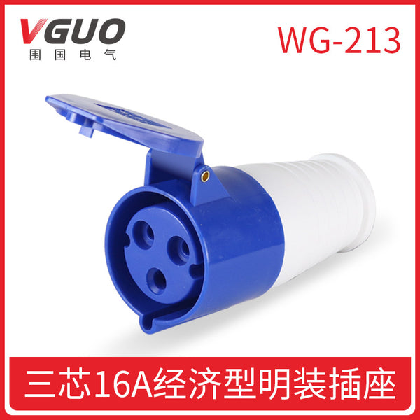 Weiguo Electric WG213 Industrial Waterproof Aviation Connector (Coupler) Socket 16a3p Factory Direct Sales