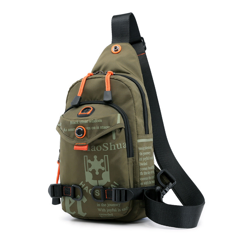 Cross-border exclusive supply, new trendy and versatile men's breast bag, outdoor multi-functional messenger backpack, sports shoulder bag.